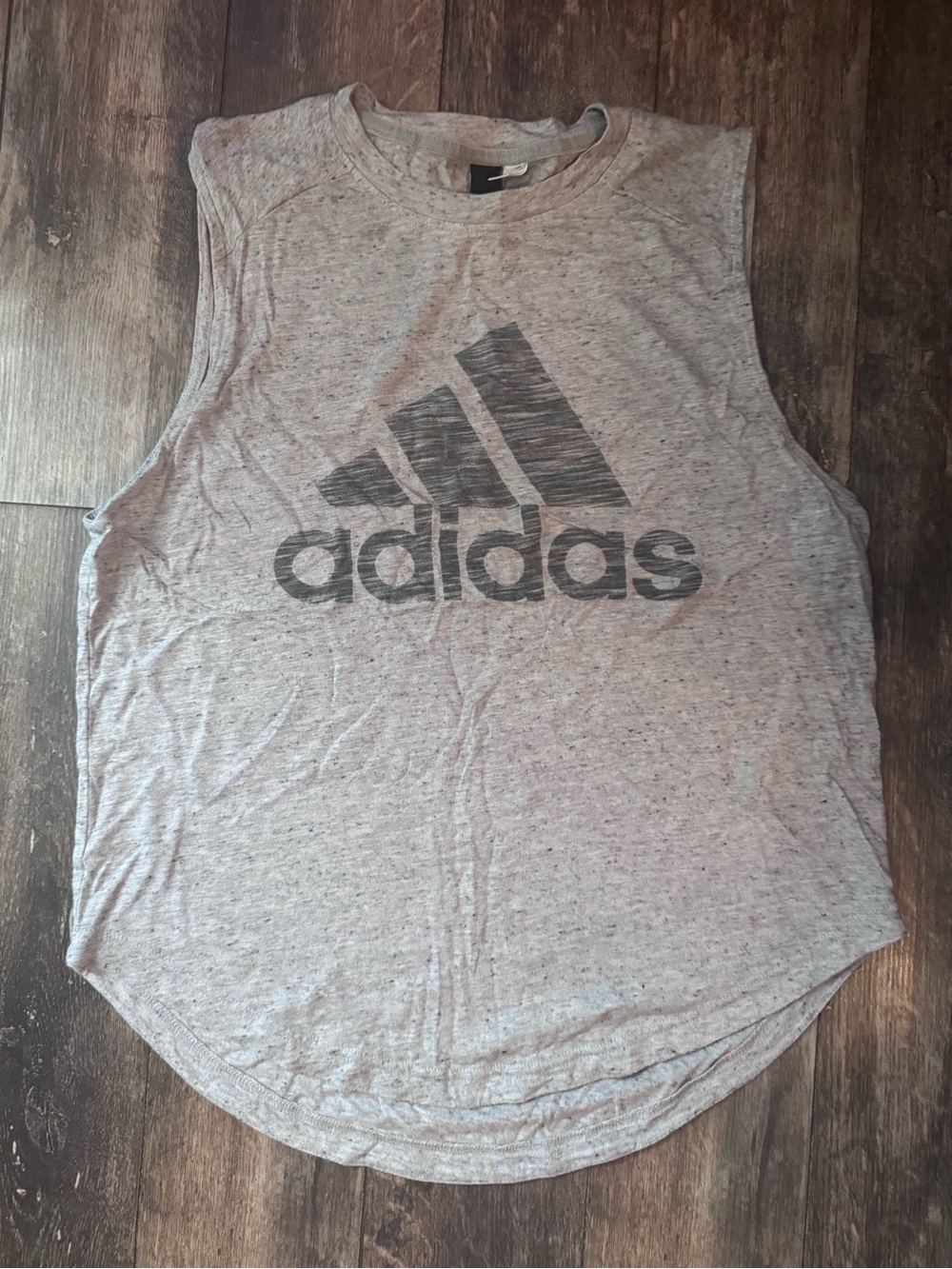 adidas Light Gray Muscle Tee with Black Logo